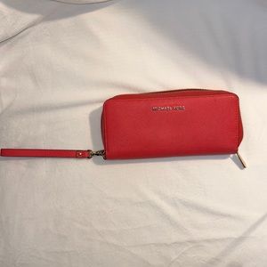 MK Large and Leather Wristlet